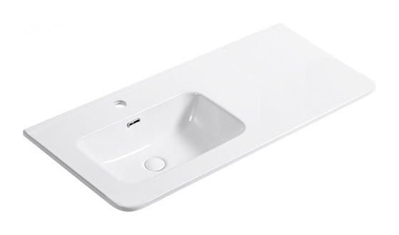 D101 Left Rounded left offset basin ceramic vanity top