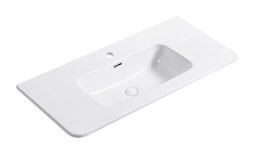 D101 Rounded single basin ceramic vanity top