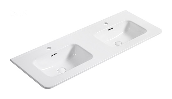 D121 Double Rounded double basin ceramic vanity top