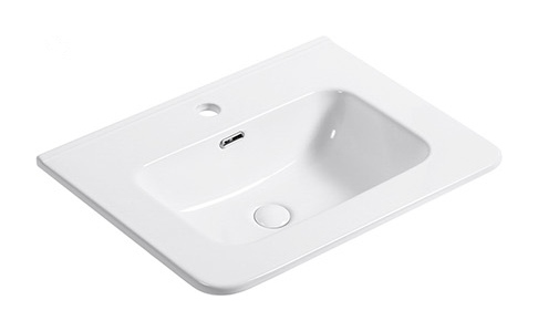 D61 Rounded single basin ceramic vanity top