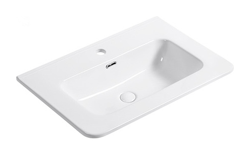 D71 Rounded single basin ceramic vanity top