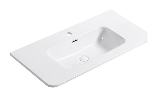 D91 Rounded single basin ceramic vanity top
