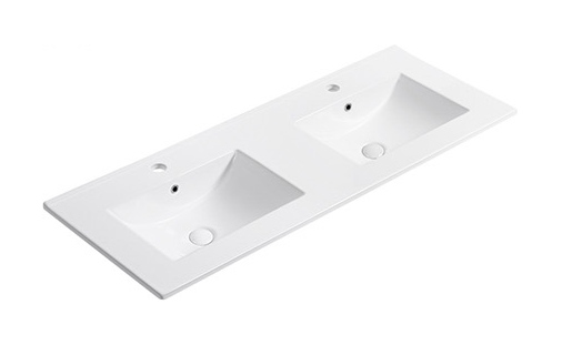 E121 double basin ceramic vanity top