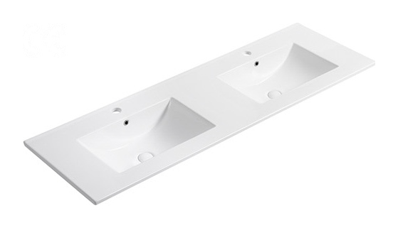 E141 Double double basin ceramic vanity top